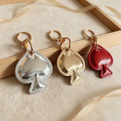 New Year Gold Card Key Chain With PU Leather Bag Charm Accessory