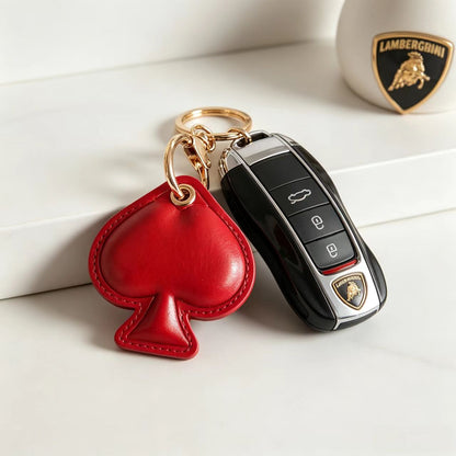 New Year Gold Card Key Chain With PU Leather Bag Charm Accessory