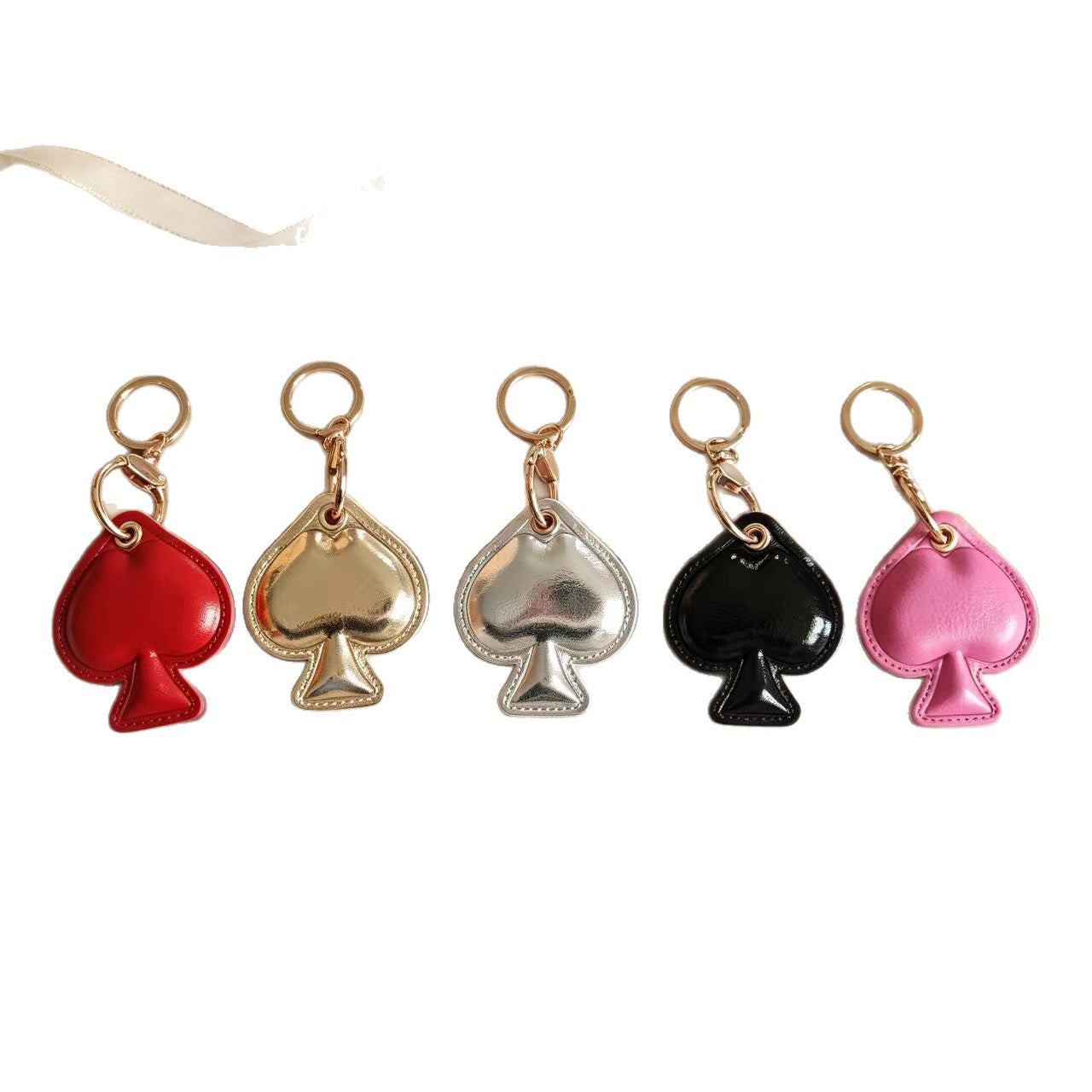 New Year Gold Card Key Chain With PU Leather Bag Charm Accessory