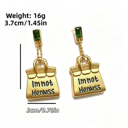 Unisex Stud Earrings For Bag Featuring 925 Sterling Silver Posts In Retro Style With Silver Zinc Alloy Design