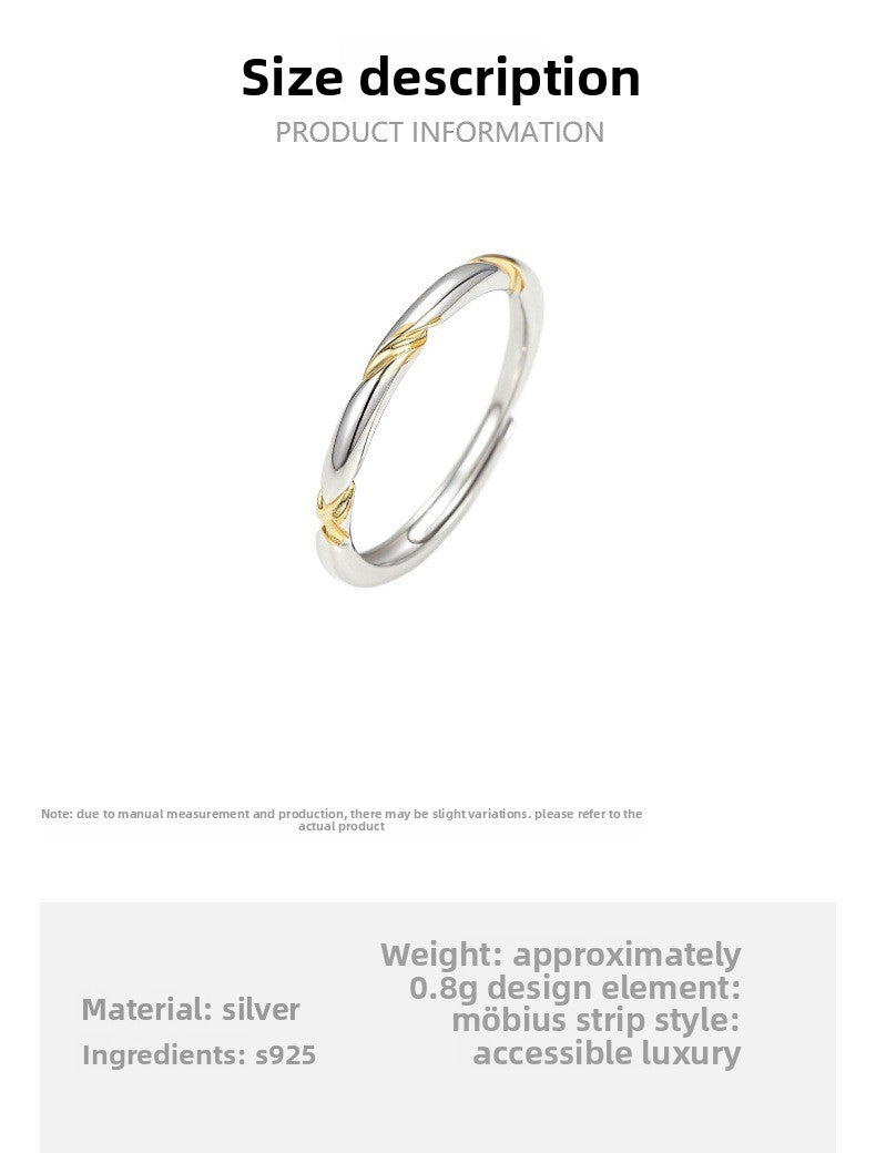 Simple Style 925 Sterling Silver Open Rings For Women With Electroplated Finish, Perfect Valentine's Day Gift