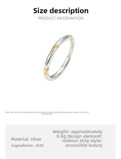 Simple Style 925 Sterling Silver Open Rings For Women With Electroplated Finish, Perfect Valentine's Day Gift