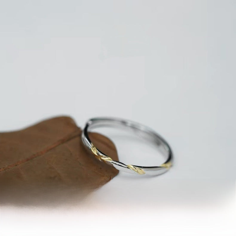 Simple Style 925 Sterling Silver Open Rings For Women With Electroplated Finish, Perfect Valentine's Day Gift