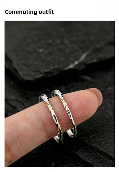 Simple Style 925 Sterling Silver Open Rings For Women With Electroplated Finish, Perfect Valentine's Day Gift