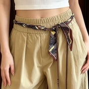 Silk Scarf Pattern Braided Waist Chain-K0272D
