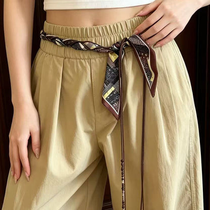 Ethnic Style Women’s Bandana Waist Chain With Rope Buckle, Cloth Material Featuring Braid Surface Finish