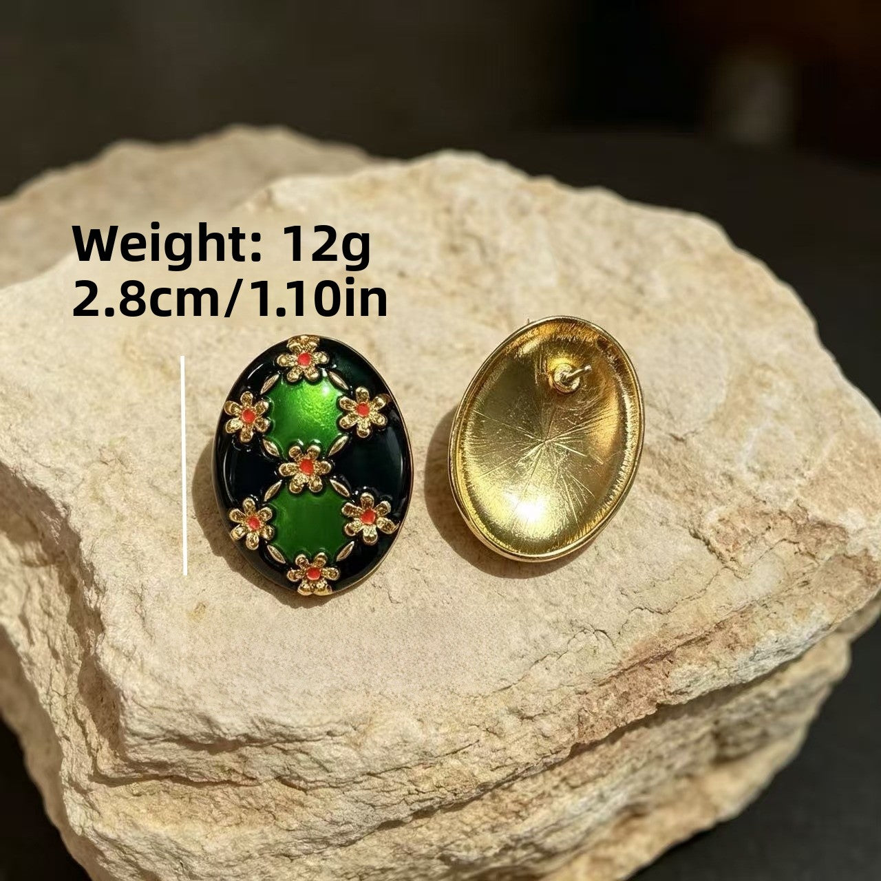 Color Block Stud Earrings For Women In Red Alloy Featuring Electroplated Finish With 925 Sterling Silver Ear Pins