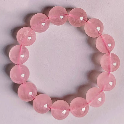 Sweet Geometric Crystal Bracelet For Women With Natural Pink 7-8mm Beaded Pearls