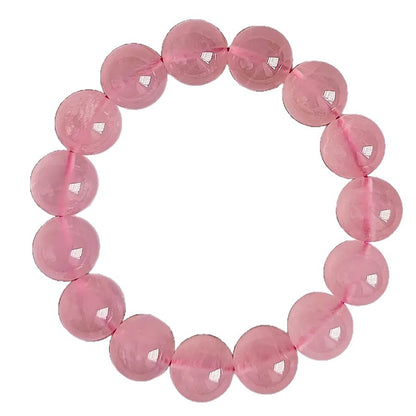 Sweet Geometric Crystal Bracelet For Women With Natural Pink 7-8mm Beaded Pearls
