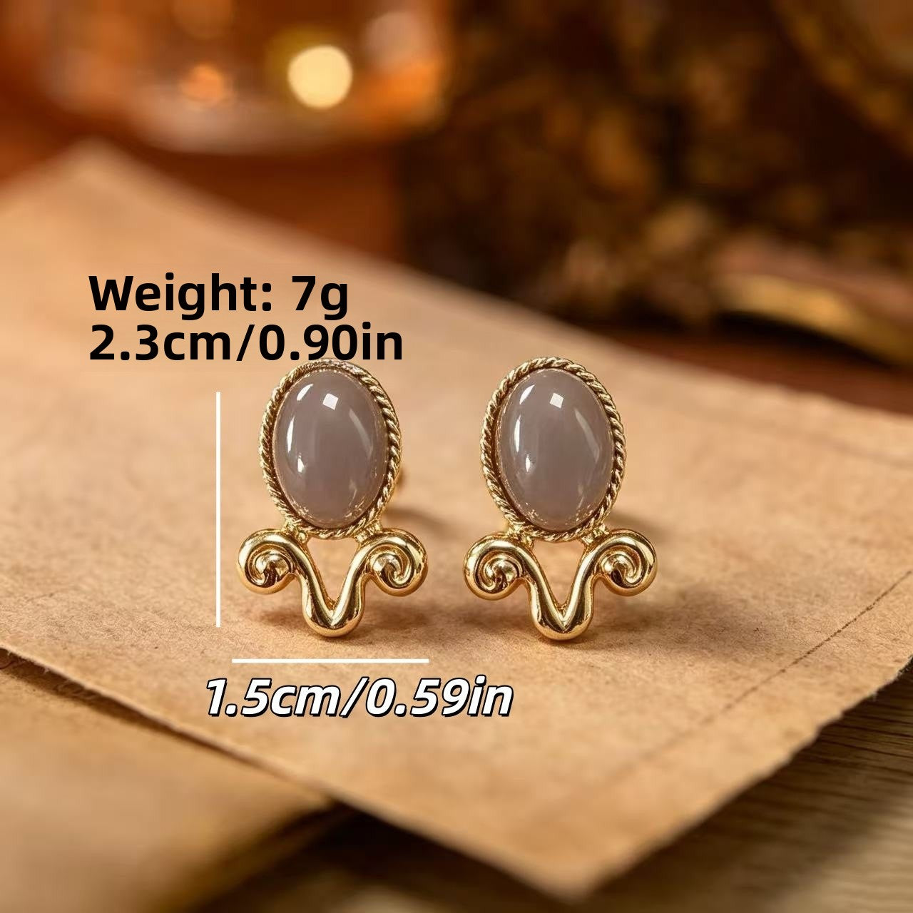 Oval Purple Stud Earrings For Unisex Featuring Electroplated Alloy With 925 Sterling Silver Posts
