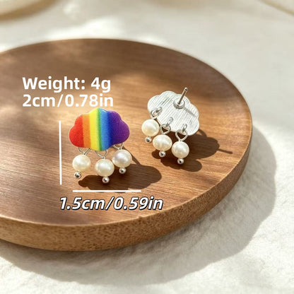 Clouds For Unisex Drop Earrings Featuring 925 Sterling Silver Ear Pins In Cute Style With Zinc Alloy