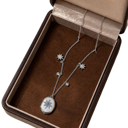 Starburst Retro Earrings For Women With Copper Posts Electroplated And Mother-of-pearl Shell Inlay