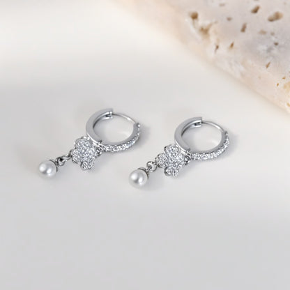 Lucky Heart Simple Style Unisex Earrings In Copper With Electroplated Finish And Zircon Inlay