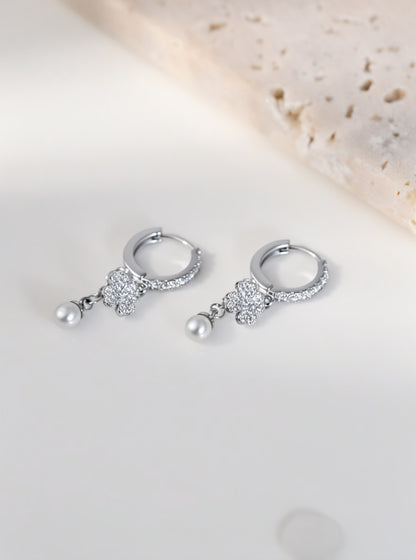 Lucky Heart Simple Style Unisex Earrings In Copper With Electroplated Finish And Zircon Inlay