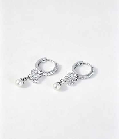 Lucky Heart Simple Style Unisex Earrings In Copper With Electroplated Finish And Zircon Inlay
