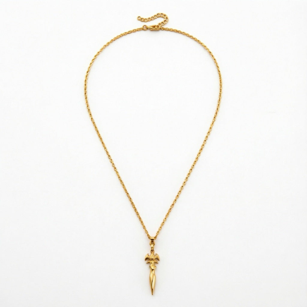 Cross Pendant Necklace With Zinc Alloy Pendant And Rope Chain, Simple Style Unisex Jewelry
