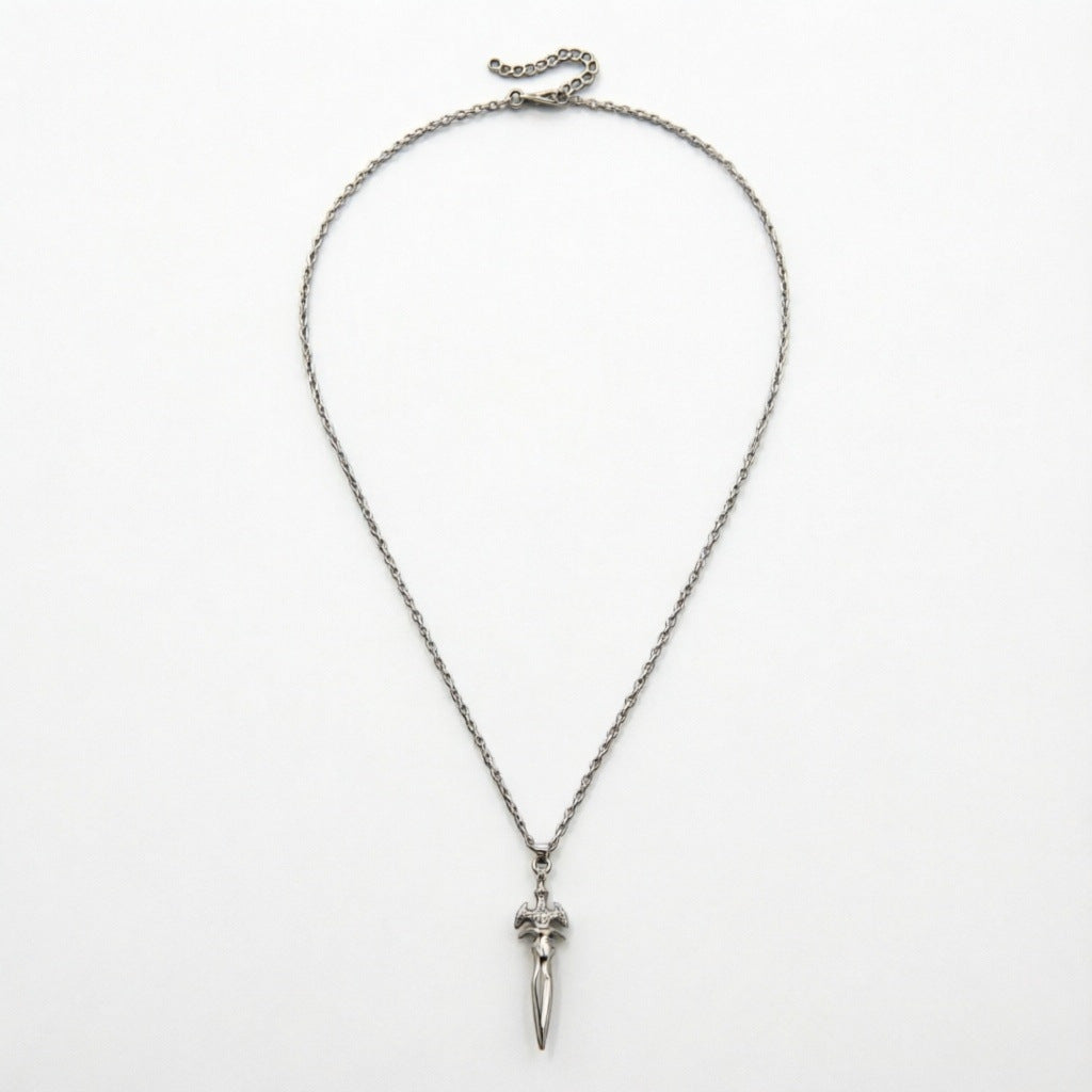 Cross Pendant Necklace With Zinc Alloy Pendant And Rope Chain, Simple Style Unisex Jewelry