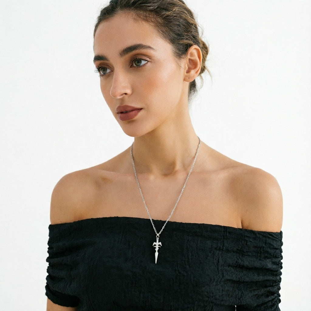 Cross Pendant Necklace With Zinc Alloy Pendant And Rope Chain, Simple Style Unisex Jewelry