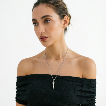 Cross Pendant Necklace With Zinc Alloy Pendant And Rope Chain, Simple Style Unisex Jewelry