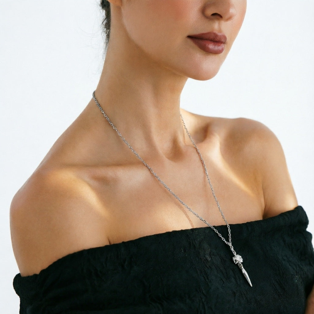 Cross Pendant Necklace With Zinc Alloy Pendant And Rope Chain, Simple Style Unisex Jewelry