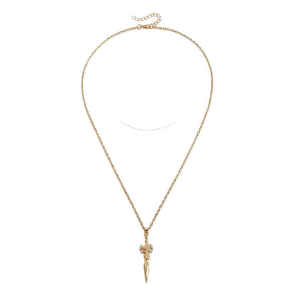 Cross Pendant Necklace With Zinc Alloy Pendant And Rope Chain, Simple Style Unisex Jewelry