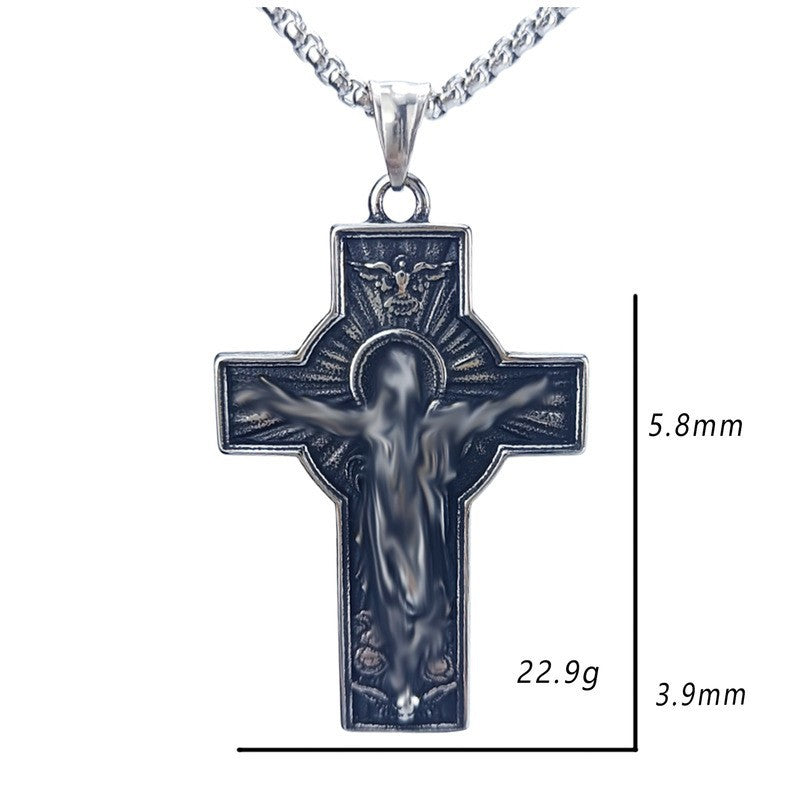 Vintage Style Geometric Pendant For Men, Made Of Durable 304 Stainless Steel