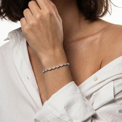 Horse Eye Bracelet For Women In Hip-Hop Style With 925 Sterling Silver Tennis Chain And Moissanite Inlay