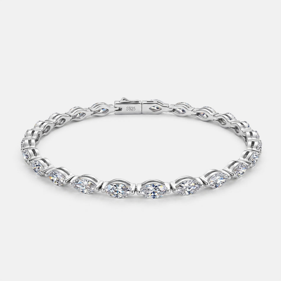Horse Eye Bracelet For Women In Hip-Hop Style With 925 Sterling Silver Tennis Chain And Moissanite Inlay
