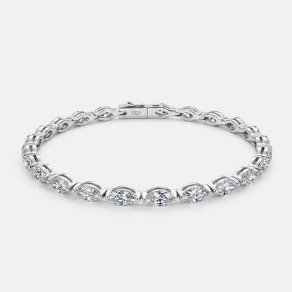 Horse Eye Bracelet For Women In Hip-Hop Style With 925 Sterling Silver Tennis Chain And Moissanite Inlay