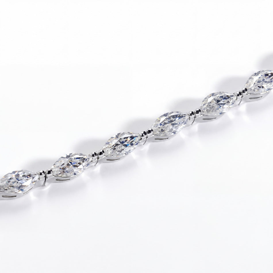 Horse Eye Bracelet For Women In Hip-Hop Style With 925 Sterling Silver Tennis Chain And Moissanite Inlay