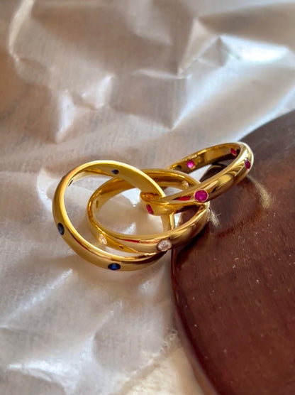 Retro Geometric Titanium Steel Ring For Women In Colour