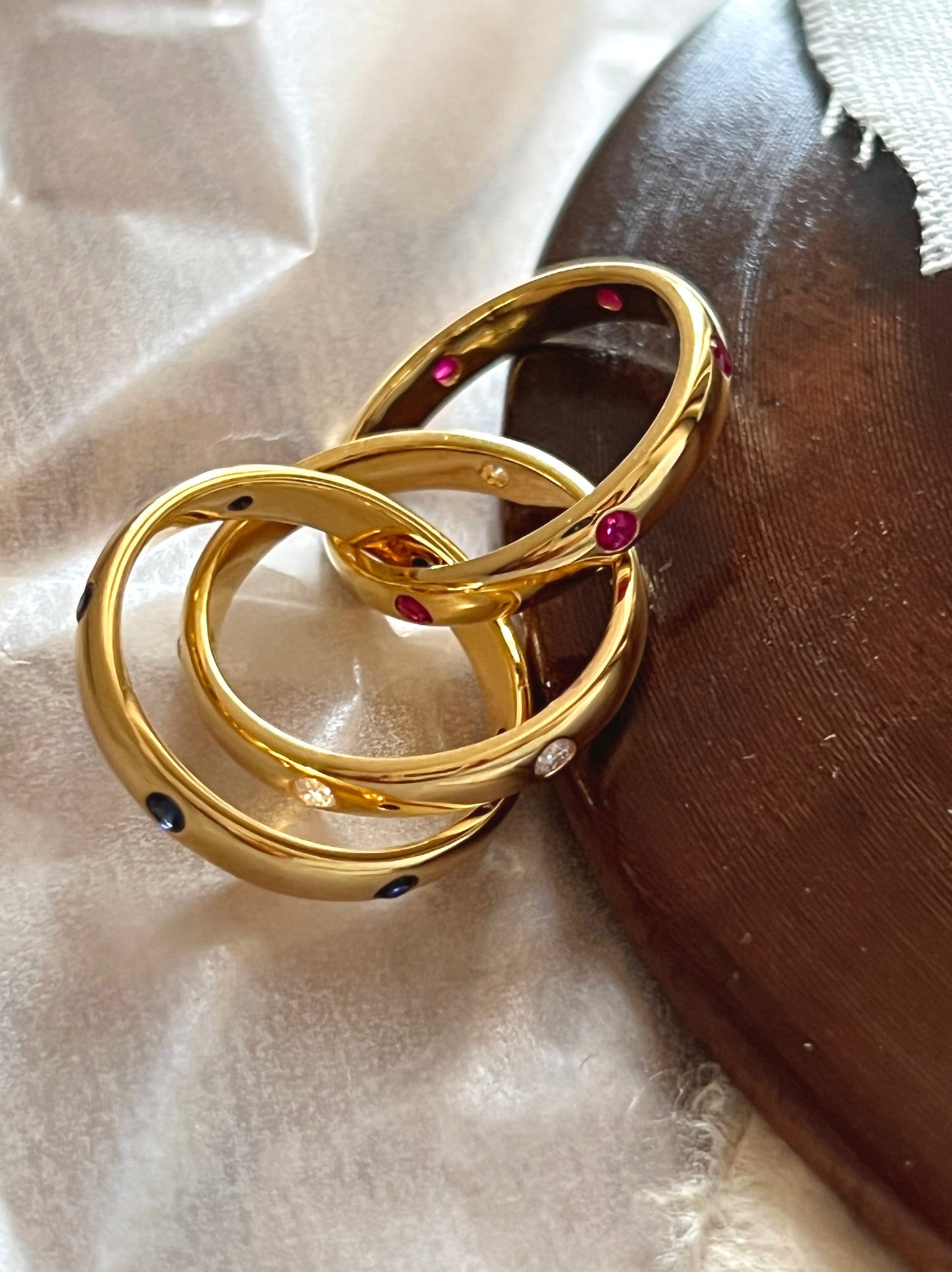 Retro Geometric Titanium Steel Ring For Women In Colour