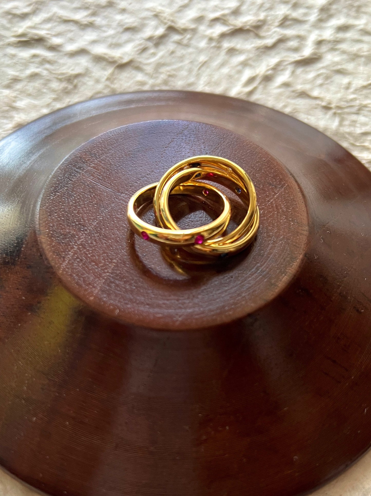 Retro Geometric Titanium Steel Ring For Women In Colour