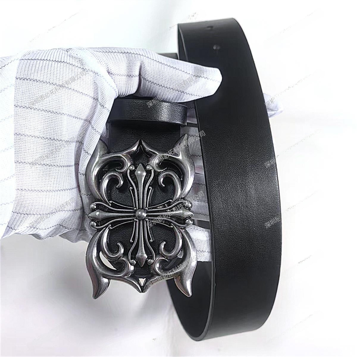 Hip-Hop Unisex PU Leather Cross Belt With Alloy Snap Buckle For Stylish Casual Wear