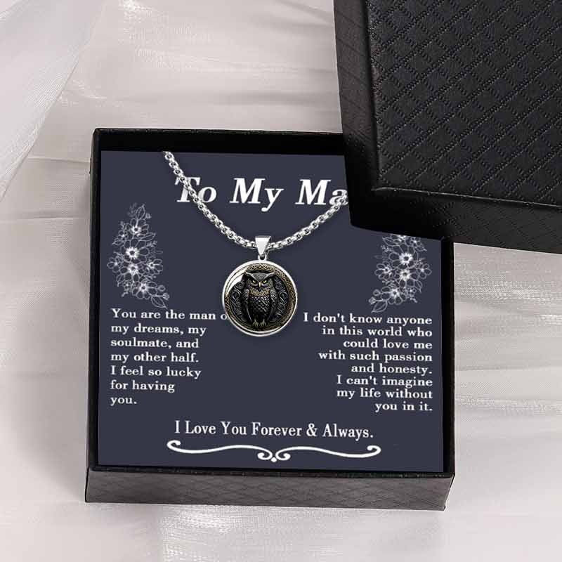 Sweet Owl Necklace For Unisex Featuring 304 Stainless Steel With Gem Inlay And Box Chain