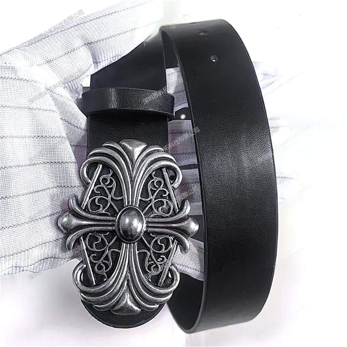 Hip-Hop Unisex PU Leather Cross Belt With Alloy Snap Buckle For Stylish Casual Wear