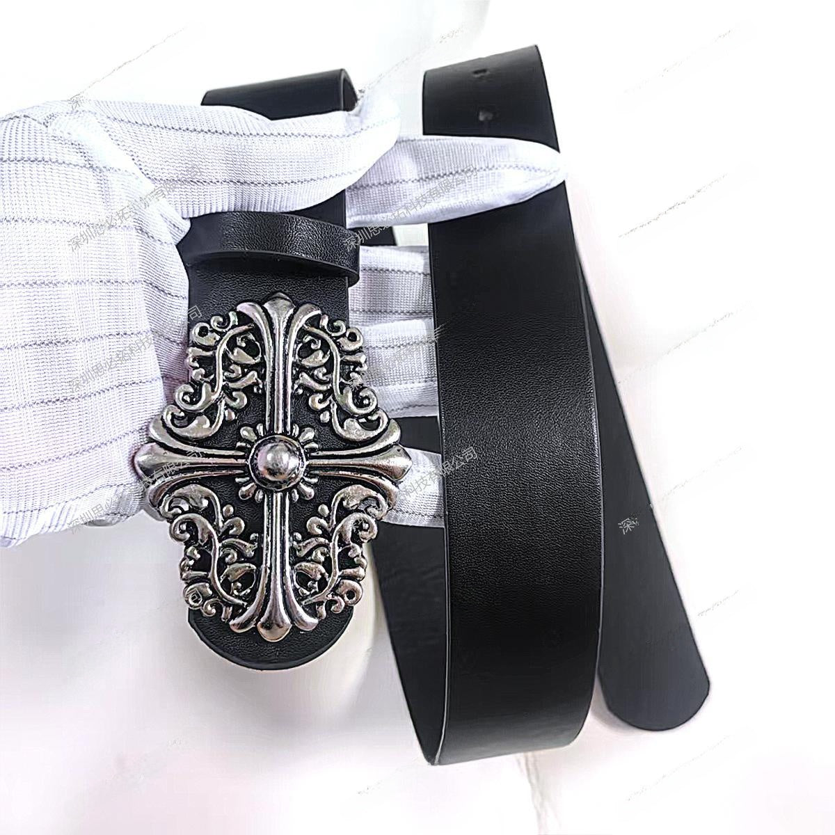 Hip-Hop Unisex PU Leather Cross Belt With Alloy Snap Buckle For Stylish Casual Wear
