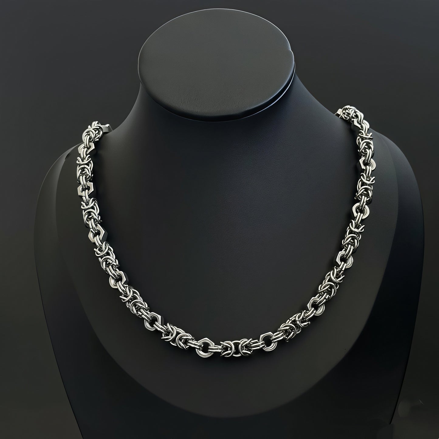 Handmade Splicing Necklace Featuring Durable Titanium Steel Chain In Steel Color