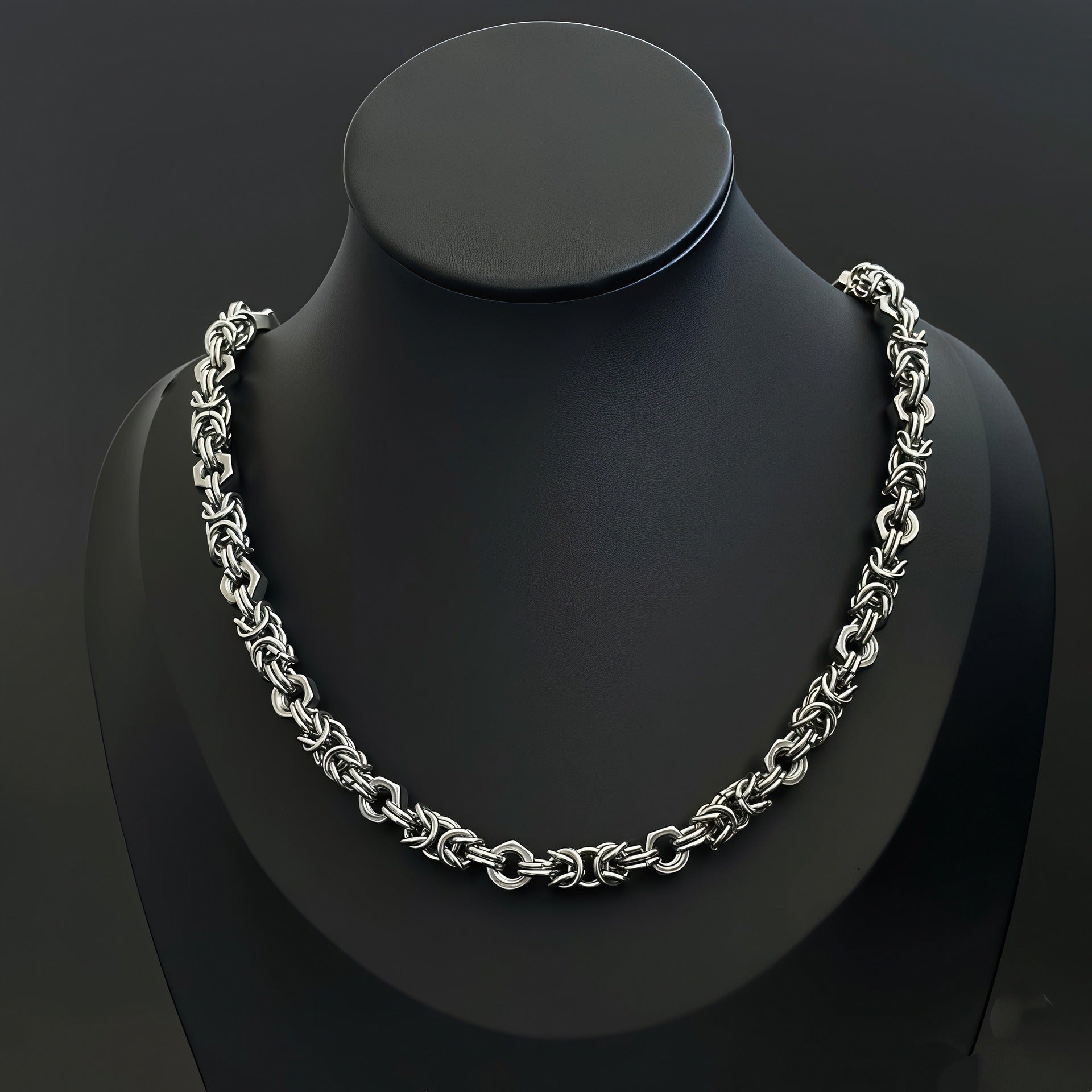 Handmade Splicing Necklace Featuring Durable Titanium Steel Chain In Steel Color
