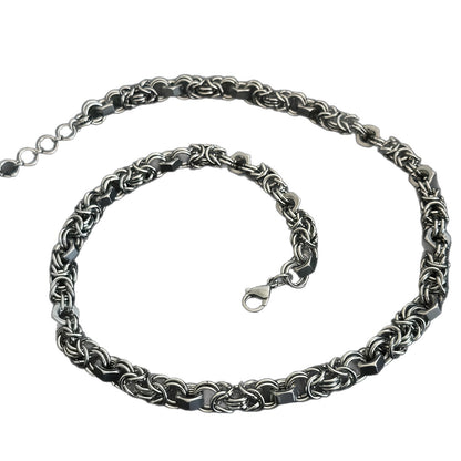 Handmade Splicing Necklace Featuring Durable Titanium Steel Chain In Steel Color