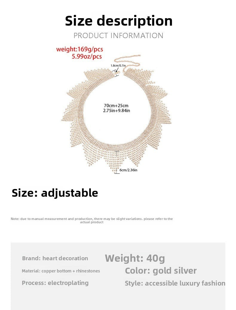 Silver Alloy Women's Body Chain Tassel With Geometric Pattern And Electroplated Finish, Featuring Rhinestones