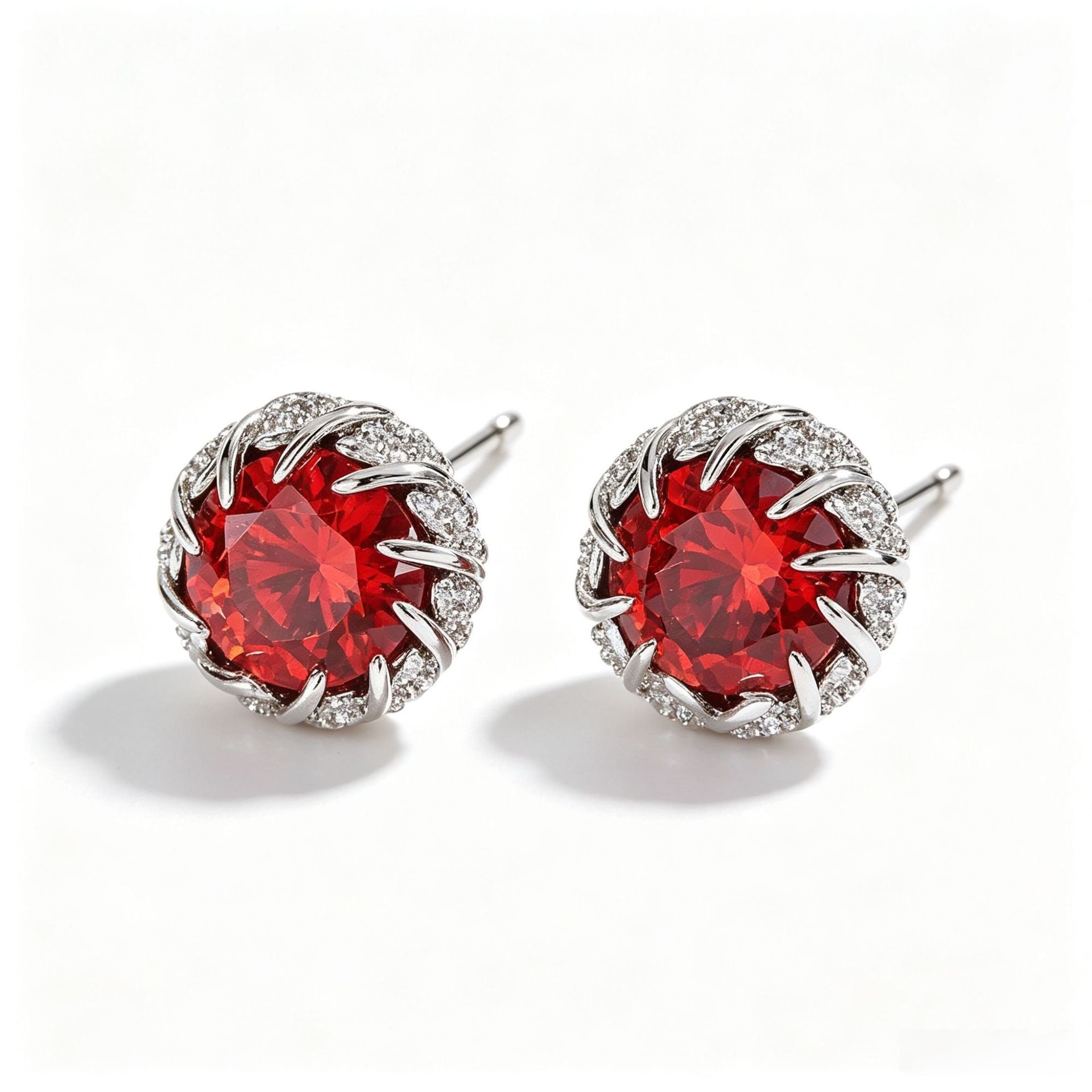 Retro Flowers Stud Earrings For Women In Brass With Zircon Inlay And 304 Stainless Steel Posts