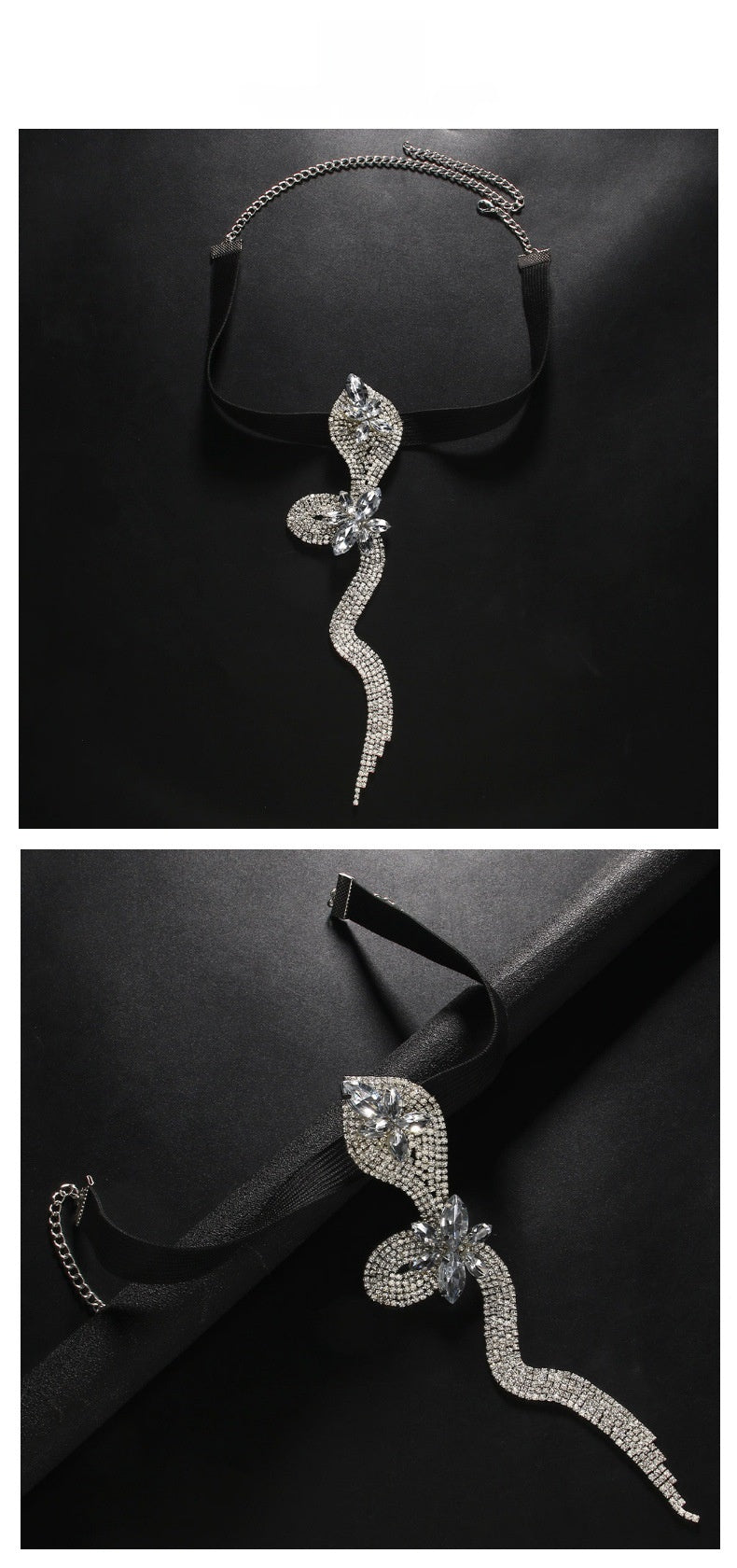 Women’s Silver Alloy Snake Pattern Leg Chain With Rhinestones, Perfect For Party Accessories