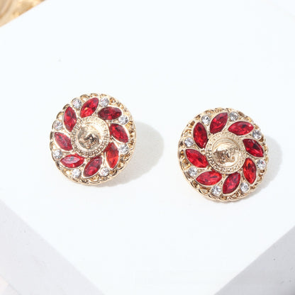 Stud Earrings For Women With Alloy And Rhinestones, Featuring 925 Sterling Silver Ear Pins