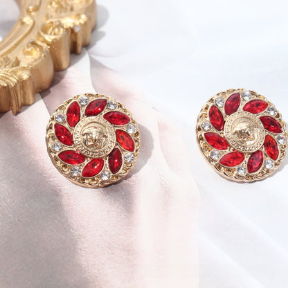 Stud Earrings For Women With Alloy And Rhinestones, Featuring 925 Sterling Silver Ear Pins