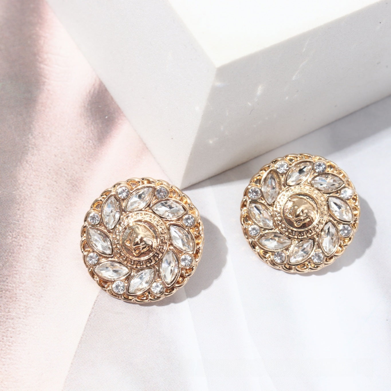 Stud Earrings For Women With Alloy And Rhinestones, Featuring 925 Sterling Silver Ear Pins