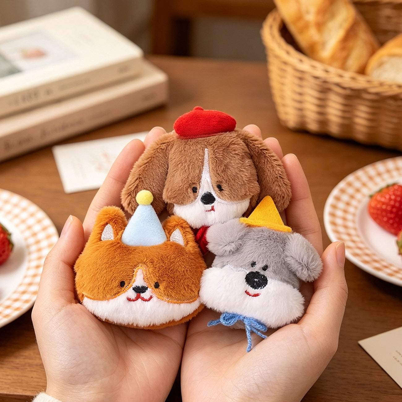 Christmas Dog Plush Bag Charm Key Chain, Soft And Cute Accessory For Bags