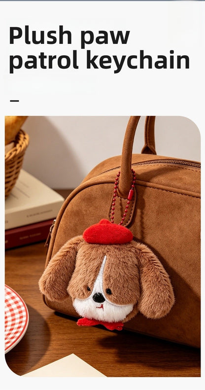 Christmas Dog Plush Bag Charm Key Chain, Soft And Cute Accessory For Bags