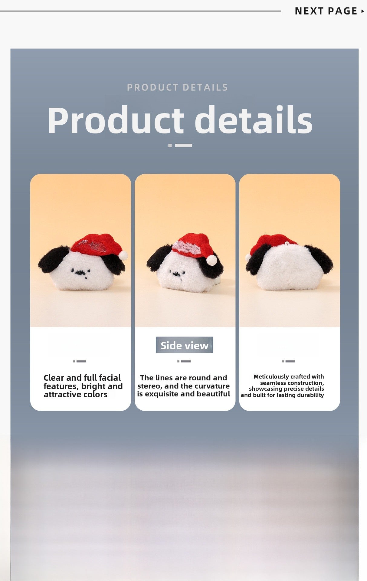 Christmas Dog Plush Bag Charm Key Chain, Soft And Cute Accessory For Bags