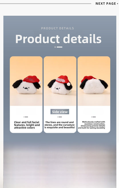 Christmas Dog Plush Bag Charm Key Chain, Soft And Cute Accessory For Bags